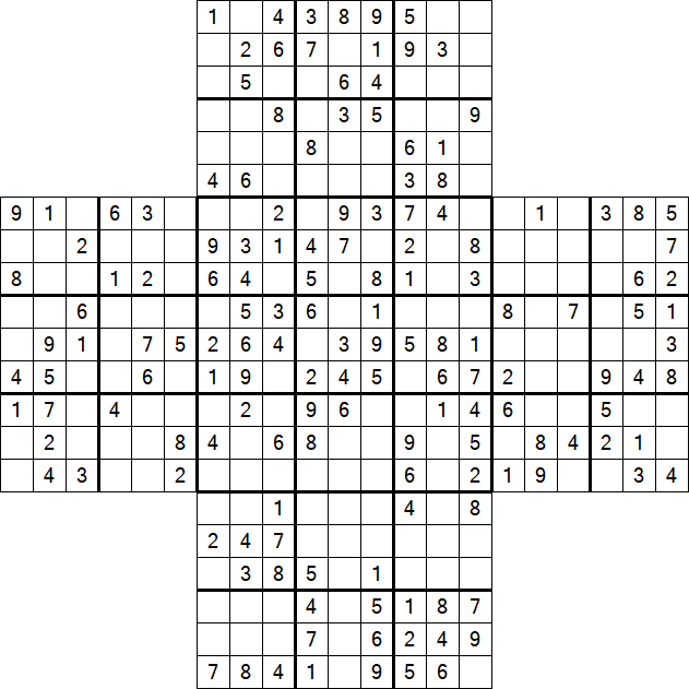 Cross Sudoku - Medium