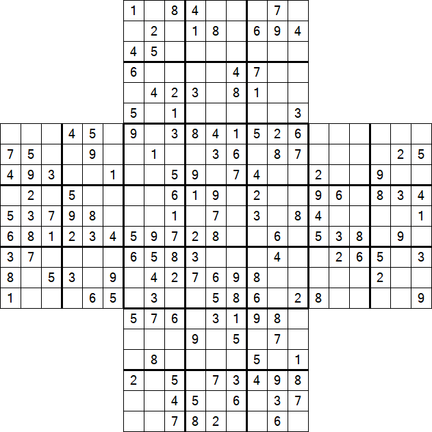 Cross Sudoku - Medium