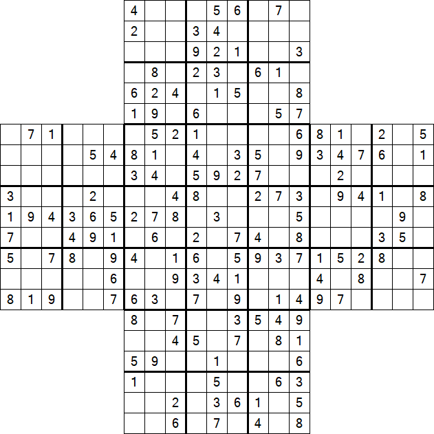 Cross Sudoku - Medio