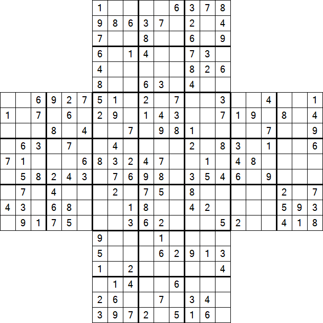 Cross Sudoku - Medium