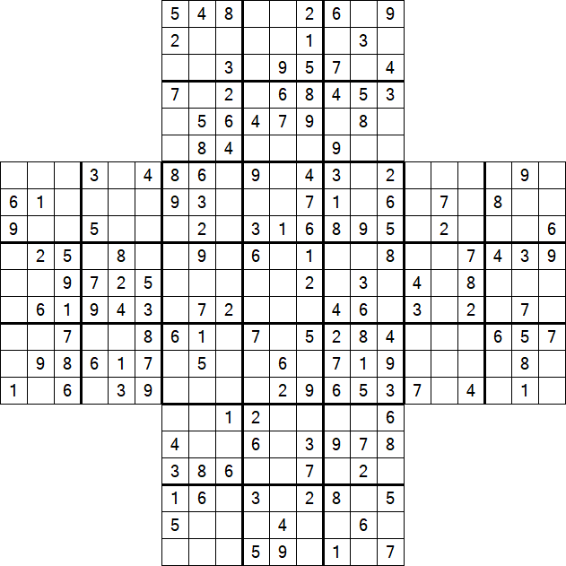 Cross Sudoku - Medium