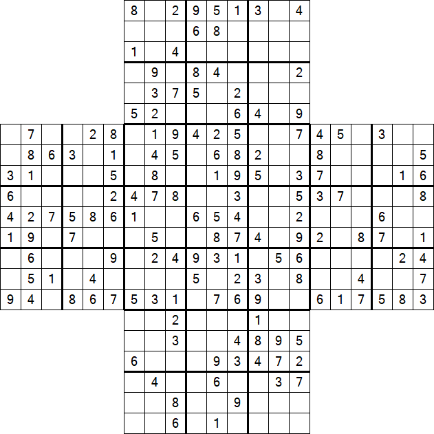 Cross Sudoku - Medium