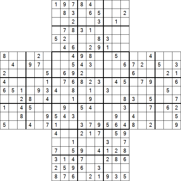 Cross Sudoku - Medium