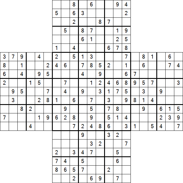 Cross Sudoku - Medium