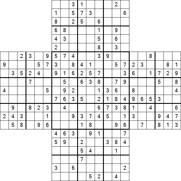 Cross Sudoku - Medium