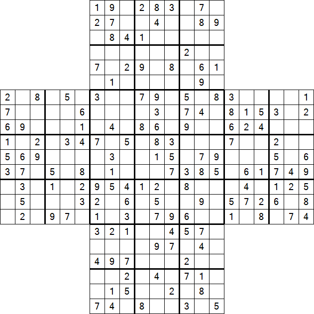 Cross Sudoku - Medium