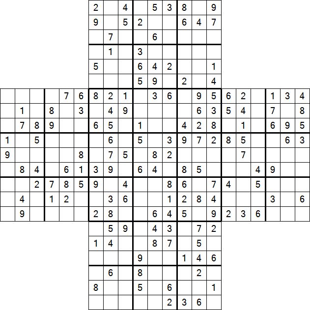Cross Sudoku - Medium