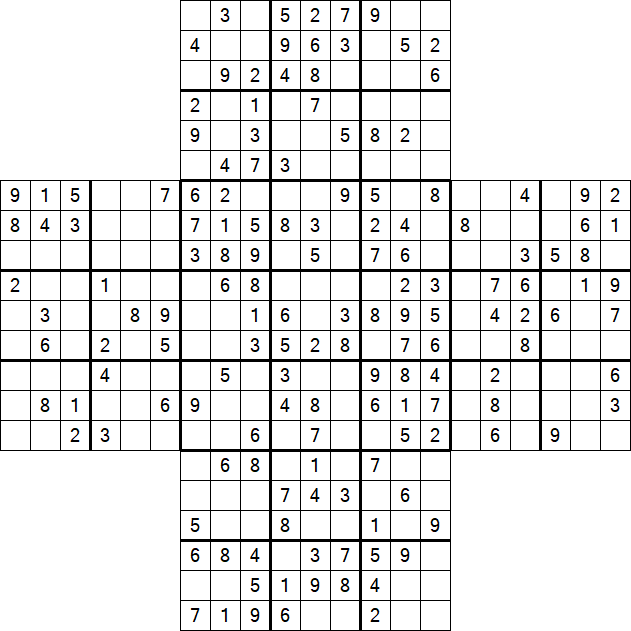 Cross Sudoku - Medium