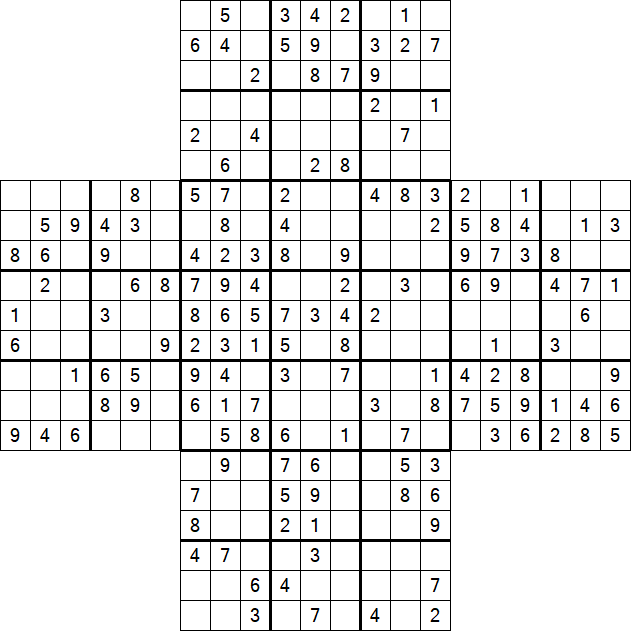 Cross Sudoku - Medium