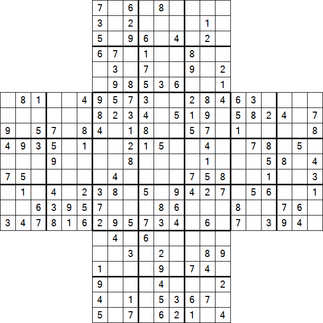 Cross Sudoku - Medium