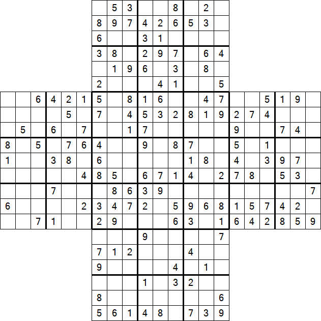 Cross Sudoku - Medium