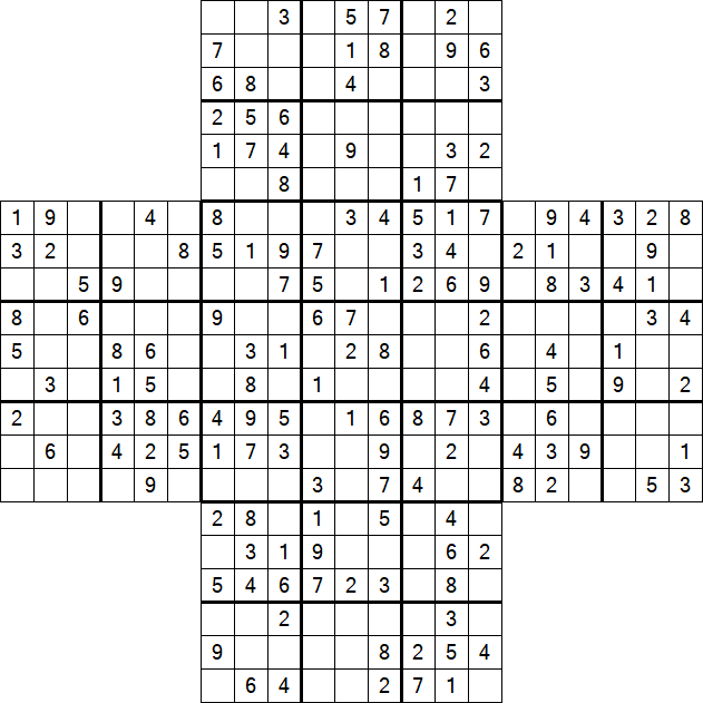 Cross Sudoku - Medium