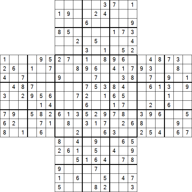 Cross Sudoku - Medium