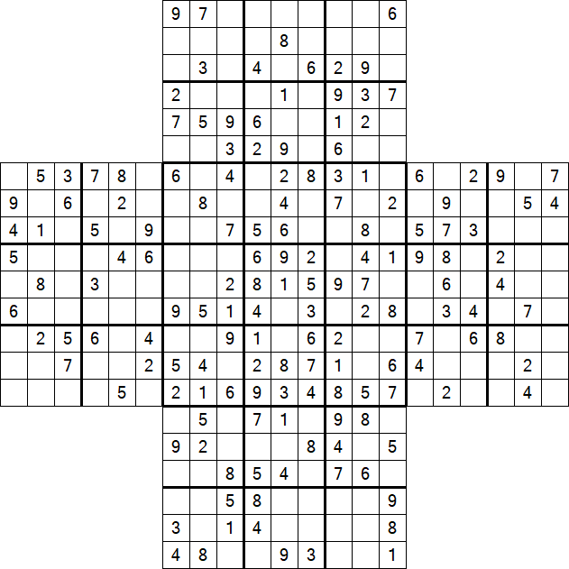 Cross Sudoku - Medium