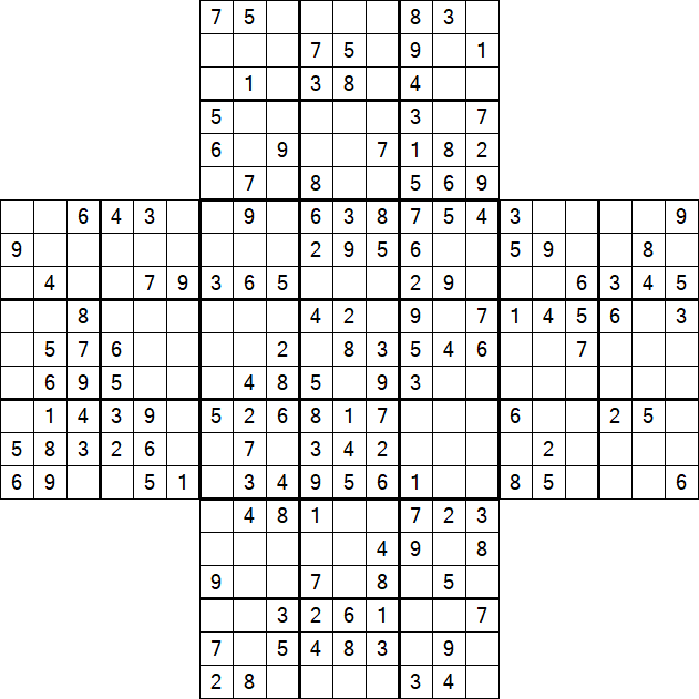 Cross Sudoku - Medium
