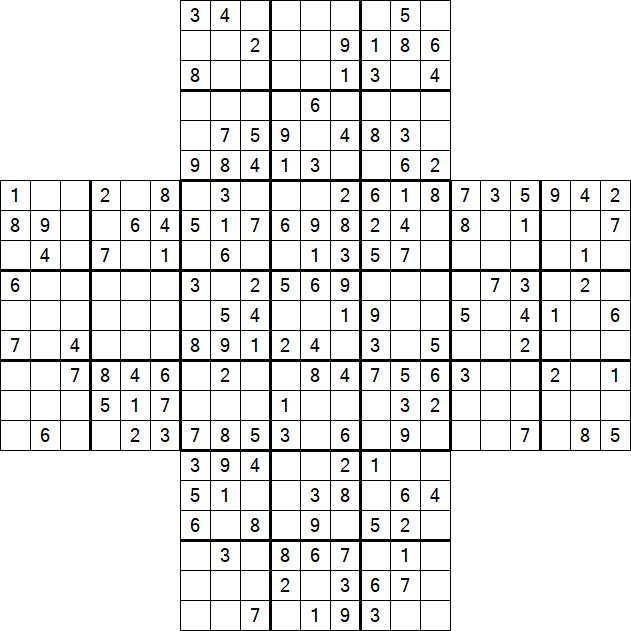 Cross Sudoku - Medium