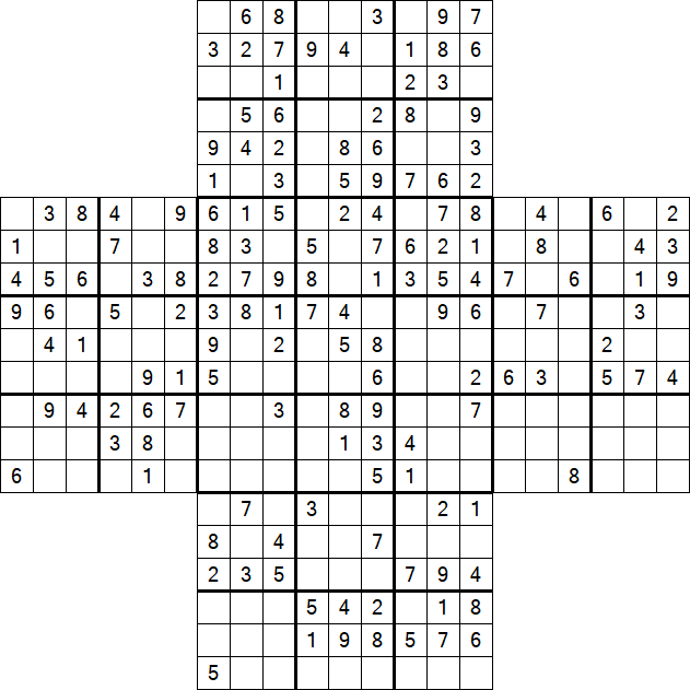 Cross Sudoku - Medium