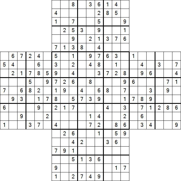 Cross Sudoku - Medium