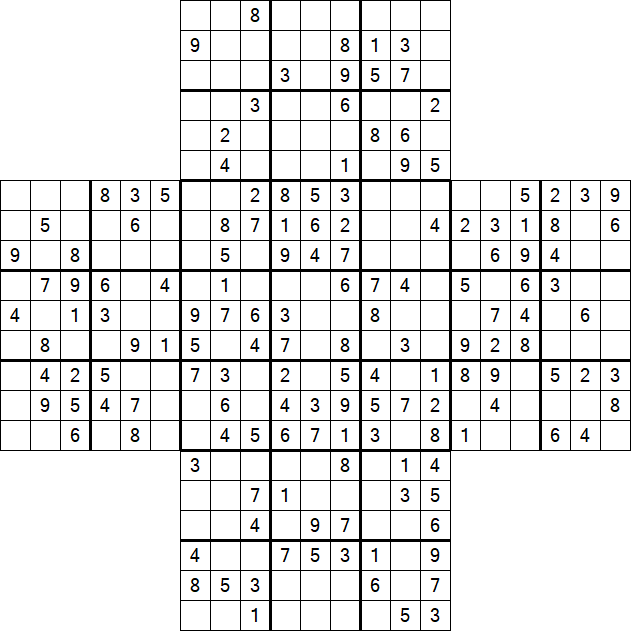 Cross Sudoku - Medium