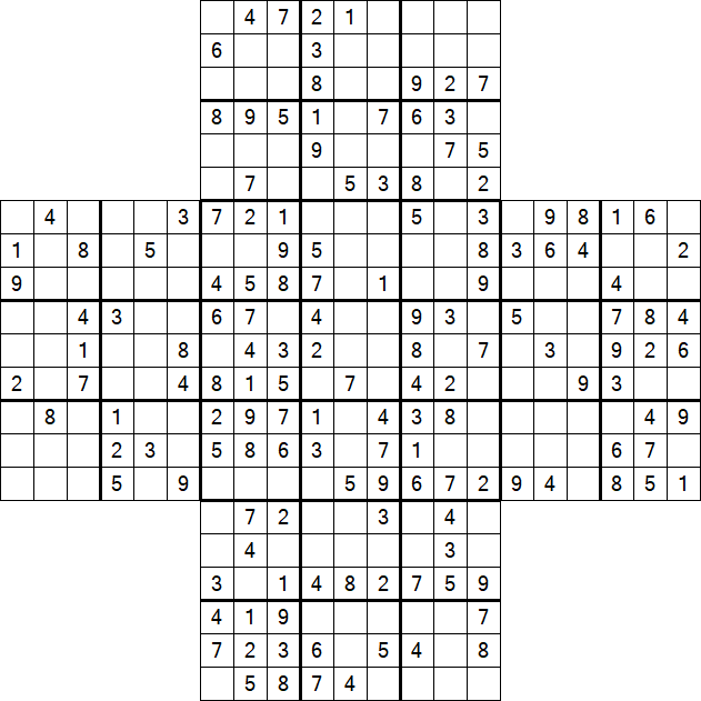 Cross Sudoku - Medium