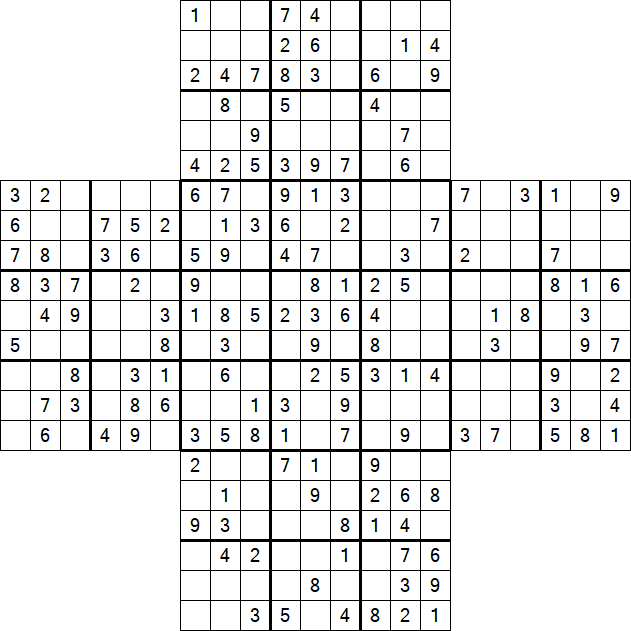 Cross Sudoku - Medium