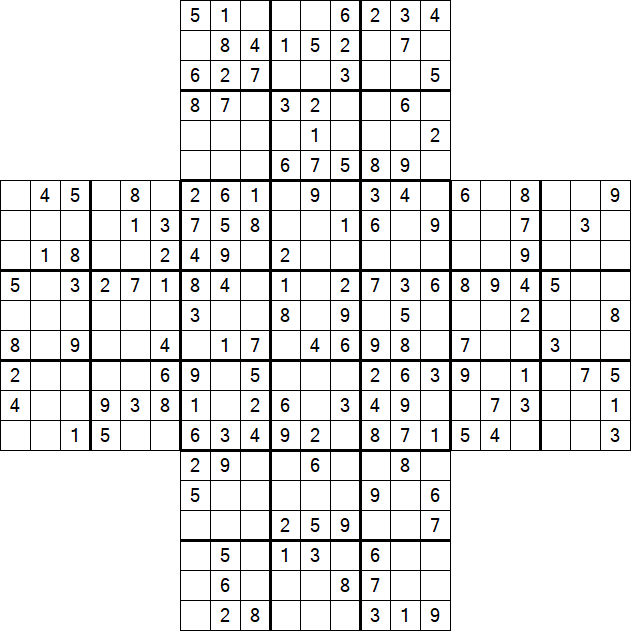Cross Sudoku - Medium