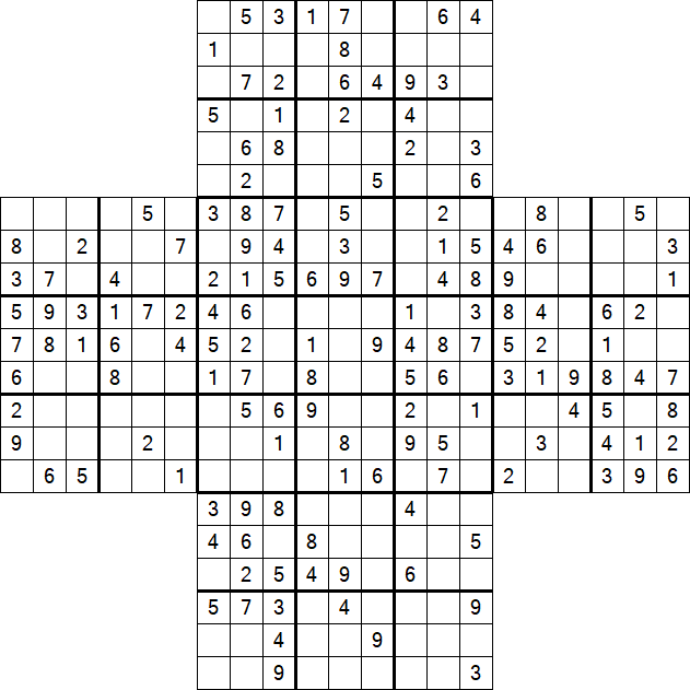 Cross Sudoku - Medium