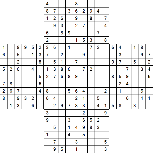Cross Sudoku - Medium