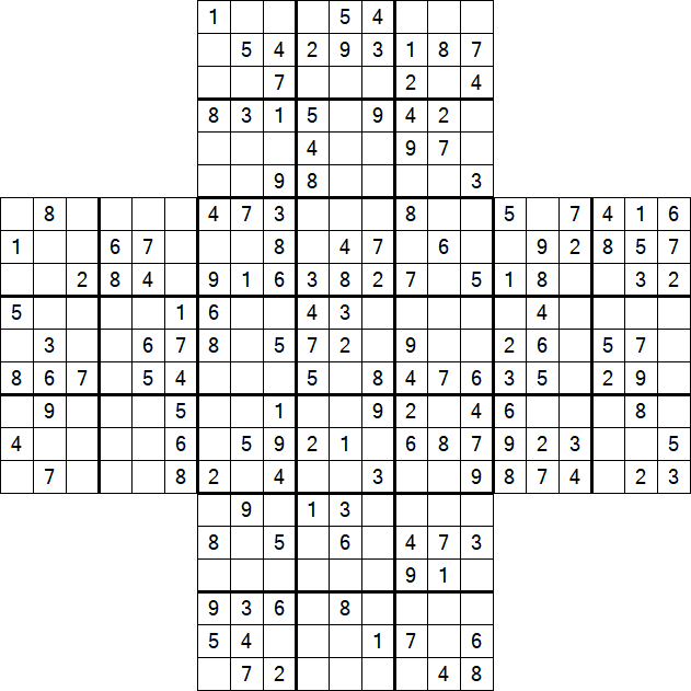 Cross Sudoku - Medium