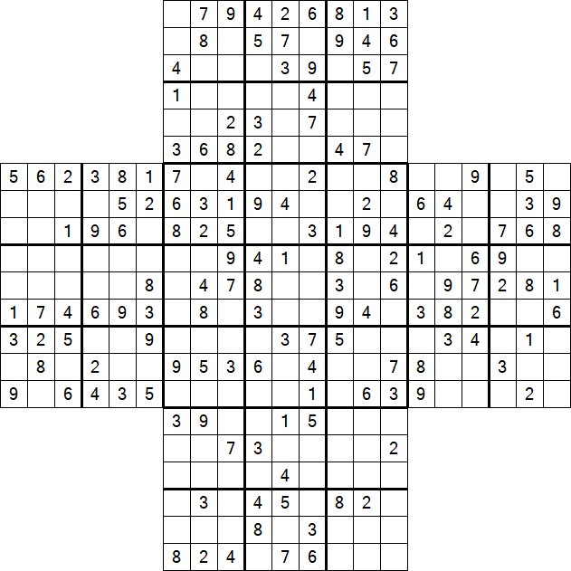 Cross Sudoku - Medium