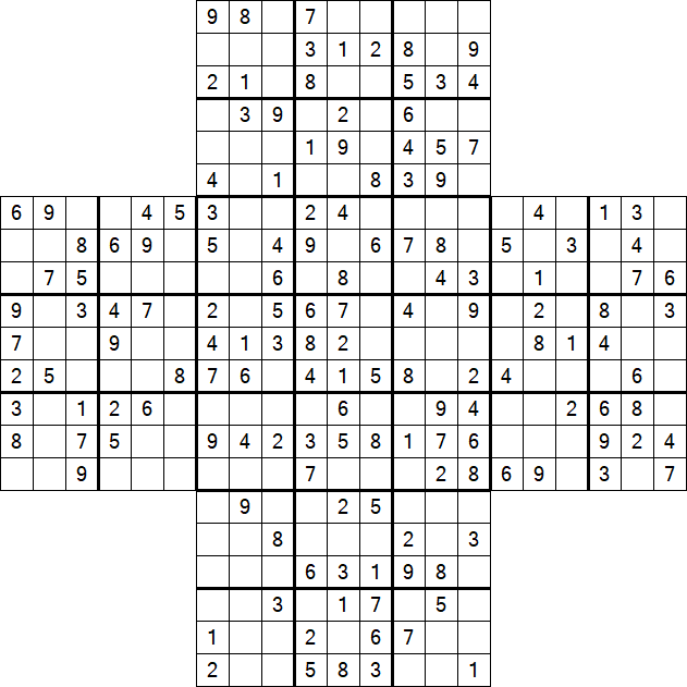 Cross Sudoku - Medium