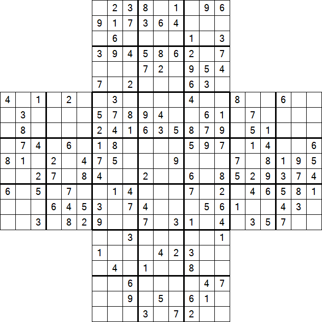 Cross Sudoku - Medium