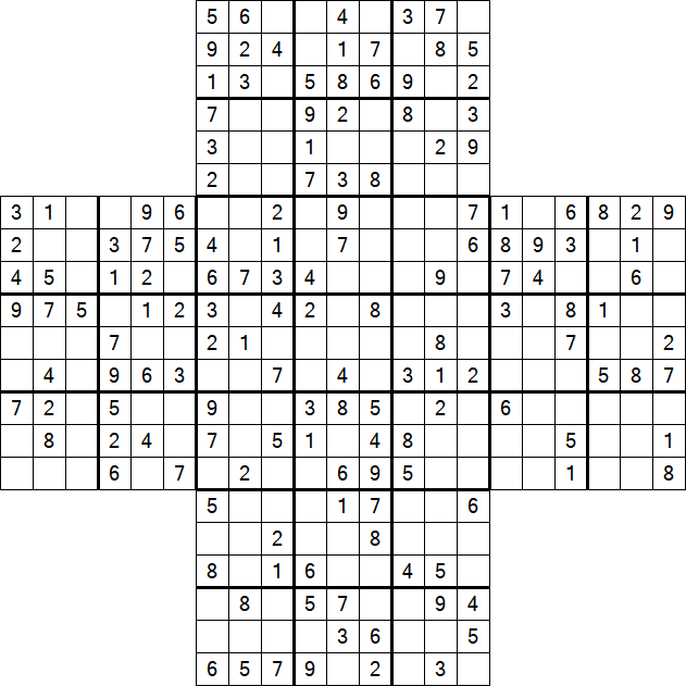 Cross Sudoku - Medium