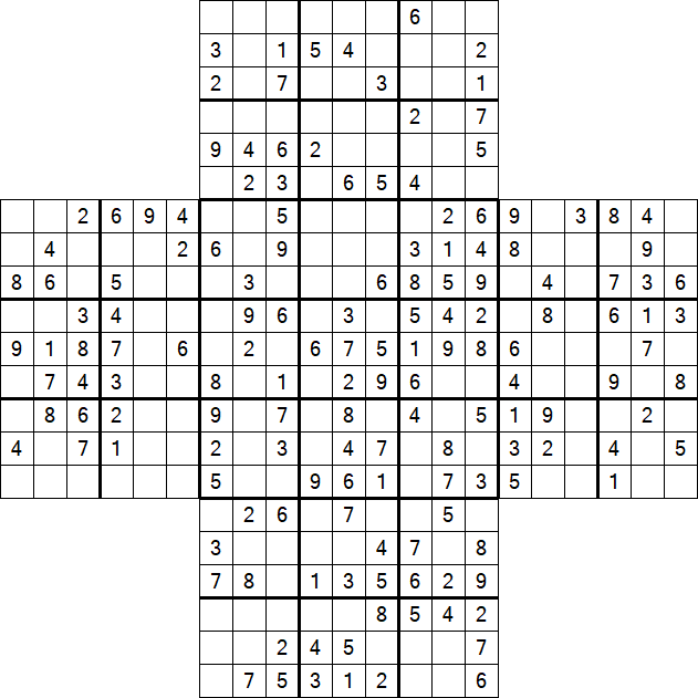 Cross Sudoku - Medium