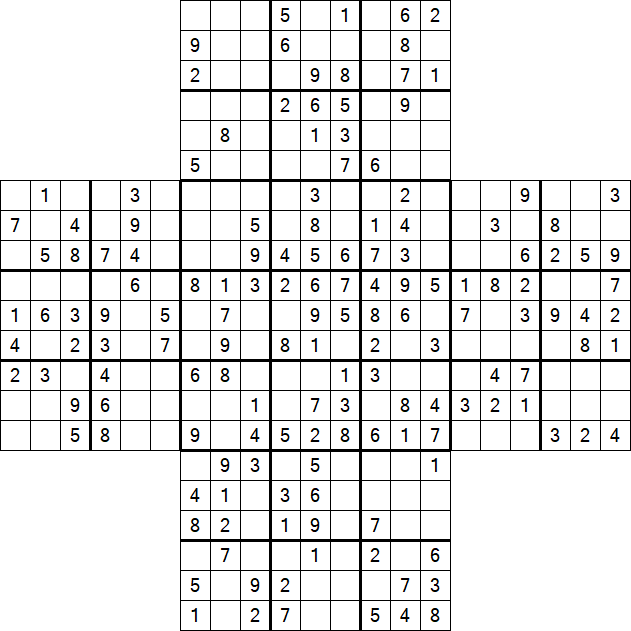 Cross Sudoku - Medium