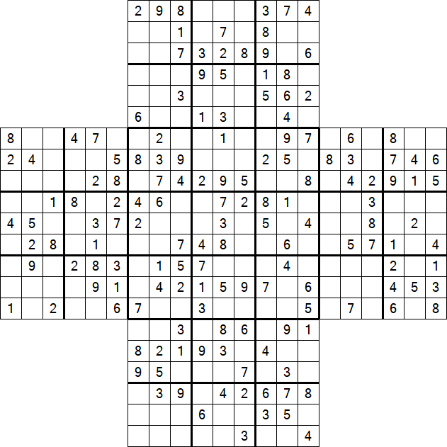Cross Sudoku - Medium