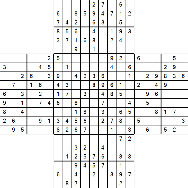 Cross Sudoku - Medium