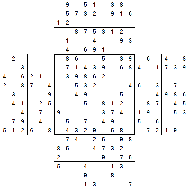 Cross Sudoku - Medium