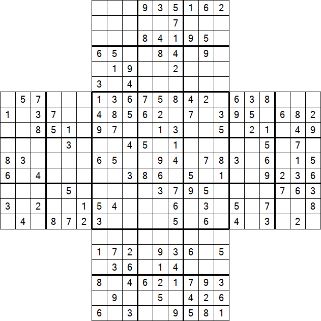 Cross Sudoku - Medium