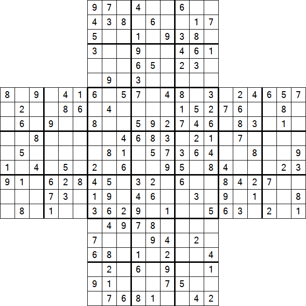 Cross Sudoku - Medium