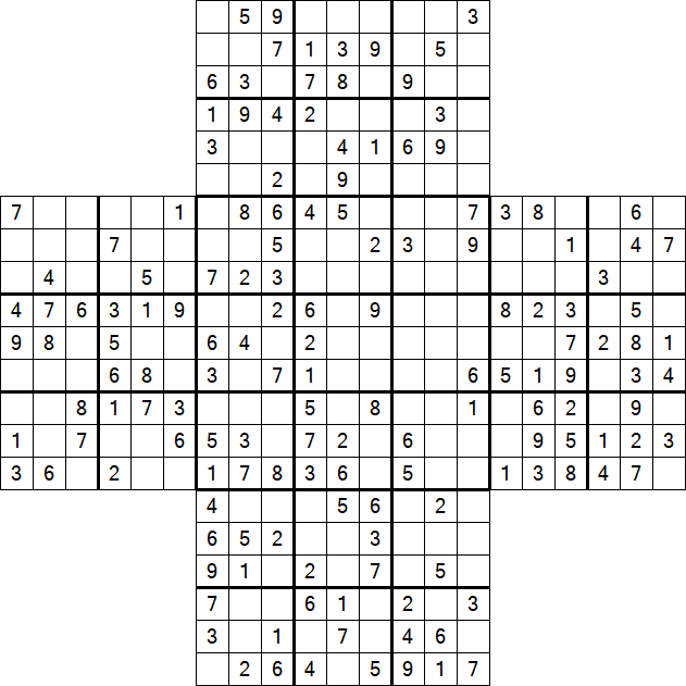 Cross Sudoku - Medium