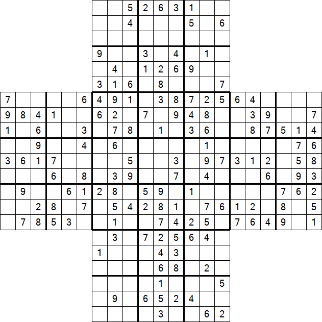 Cross Sudoku - Medium
