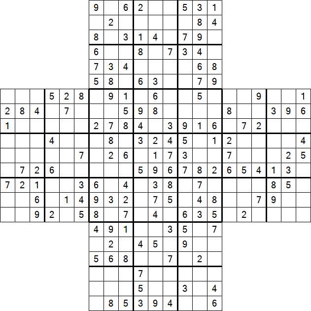 Cross Sudoku - Medium