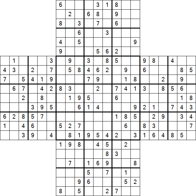 Cross Sudoku - Medium