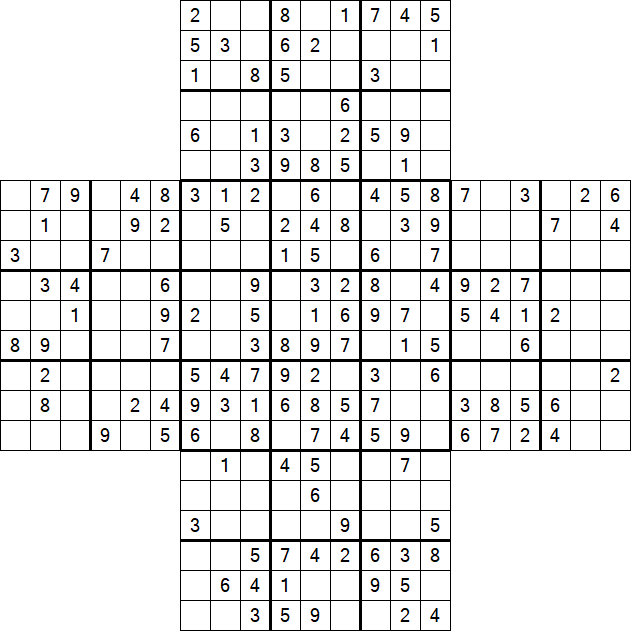 Cross Sudoku - Medium