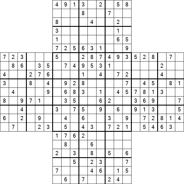 Cross Sudoku - Medium