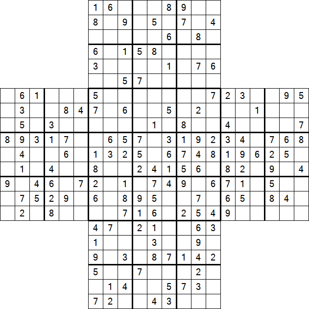 Cross Sudoku - Medium