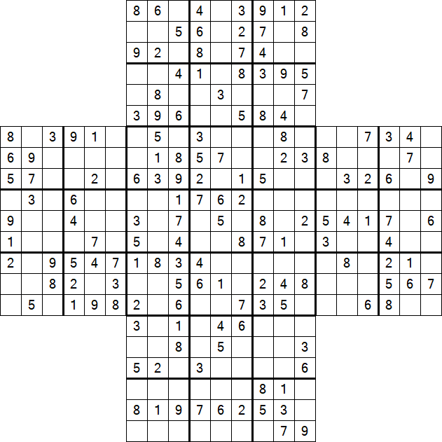 Cross Sudoku - Medium