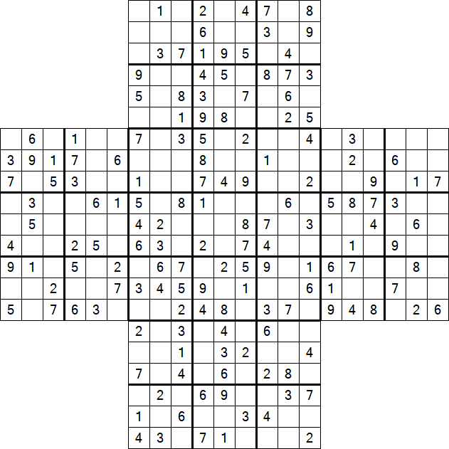 Cross Sudoku - Medium