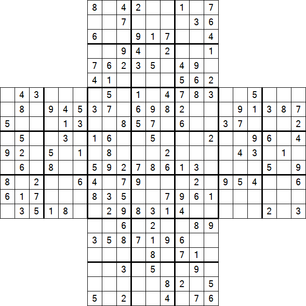 Cross Sudoku - Medium